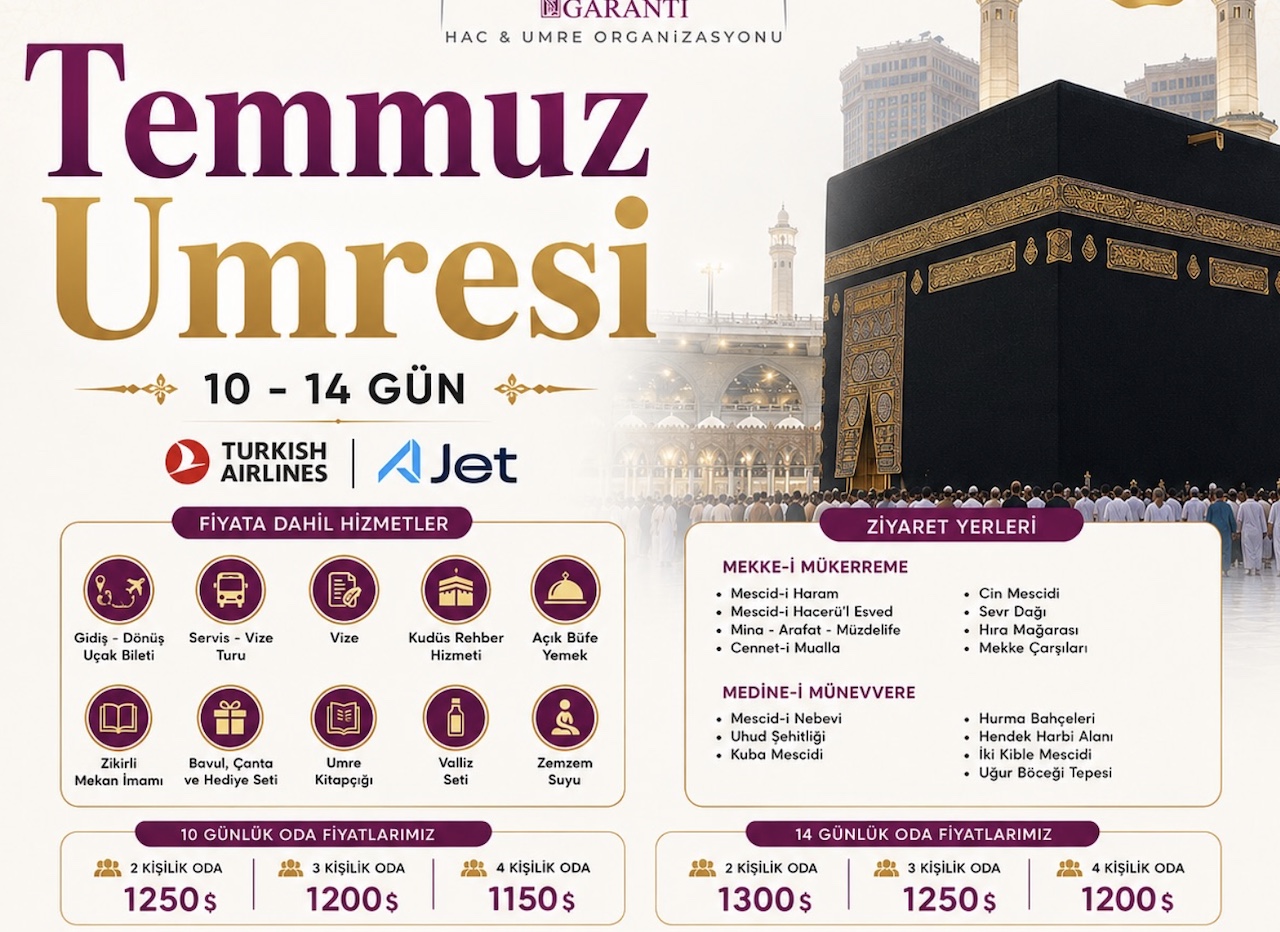 Temmuz Umresi 10 günlük program görseli